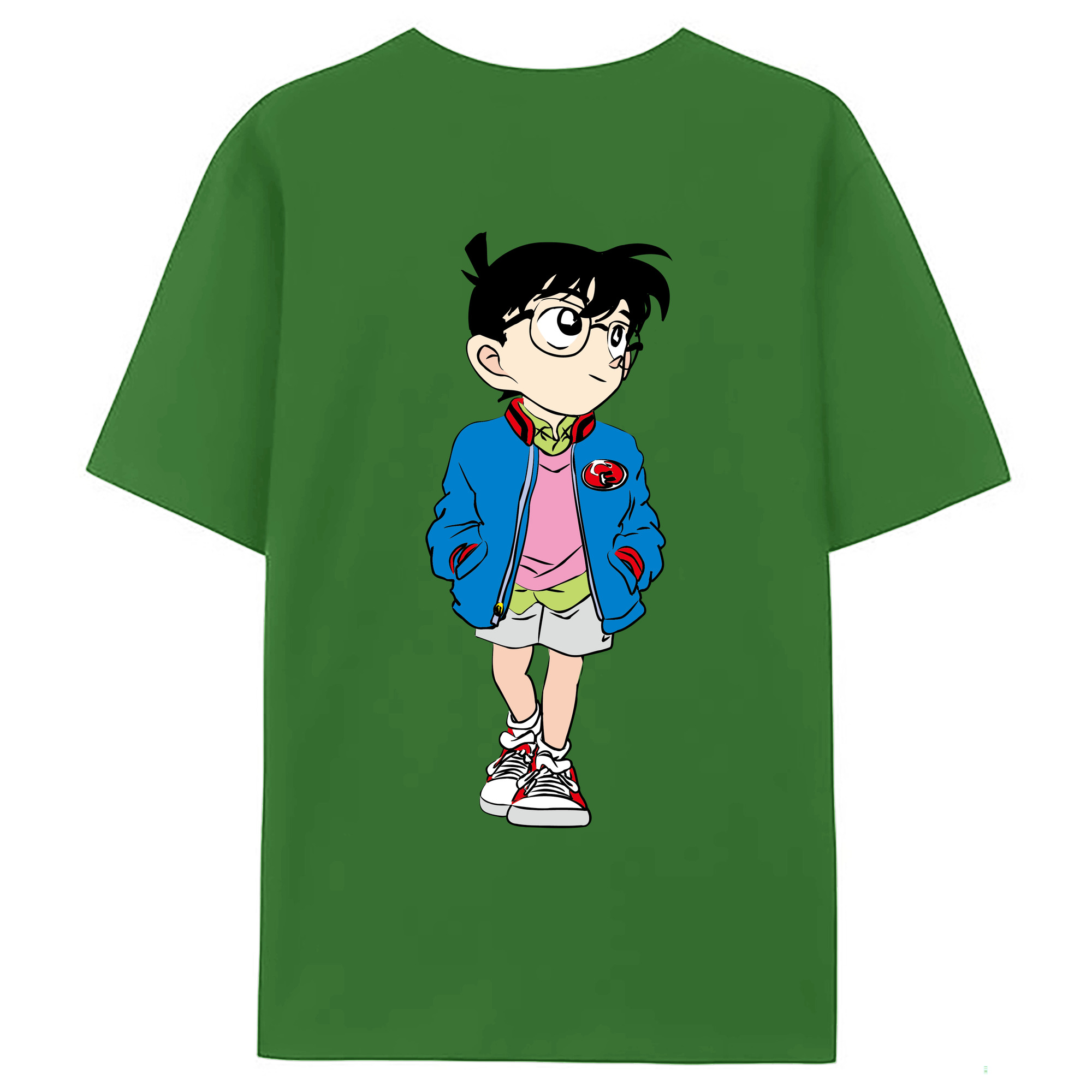 （画像用） 名探偵コナン 江戸川 コナン Detective Conan Conan Edogawa レディース半袖Tシャツ(バックプリント)